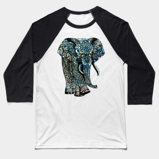 Intricate Asian Elephant Colorful Illustration Baseball T-Shirt